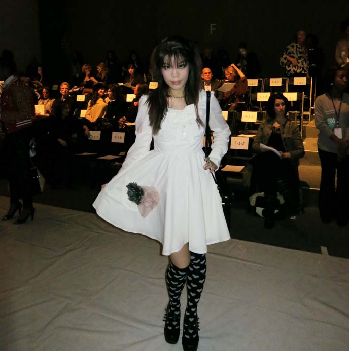 ZELDA KAPLAN DIES, FRONT ROW OF JOANNA MASTROIANNI RUNWAY SHOW. IRIS APFEL, NEW YORK FASHION WEEK ICON, ny fashion week 2012, february 2012, lincoln center, fashion icon faints dies, death zelda kaplan, gloomth, sweet lolita dress, cute lolitas, cute japanese lolis, vampire fashion, vampire makeup, fashion bloggers conference, how to get tickets to ny fashion week, mbfashionweek, mercedes benz fashion week, new york city fashion, runway shows, fashion show invites, invitations, blogger events, fashion blog collaborations