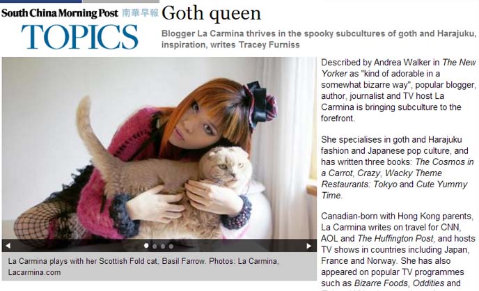 south china morning post, encounters magazine, travel blogger interview, la carmina magazine, hong kong newspaper, chinese media