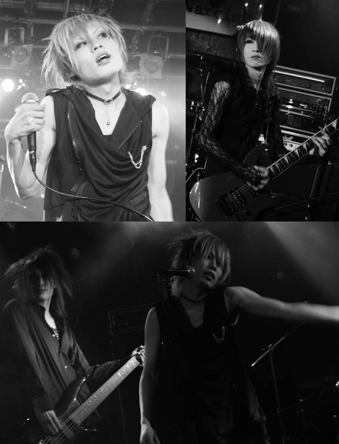 Japanese visual kei j-rock band Laverite performing at small indie concert venue, Narciss in Urawa, Tokyo. Live onstage pictures.