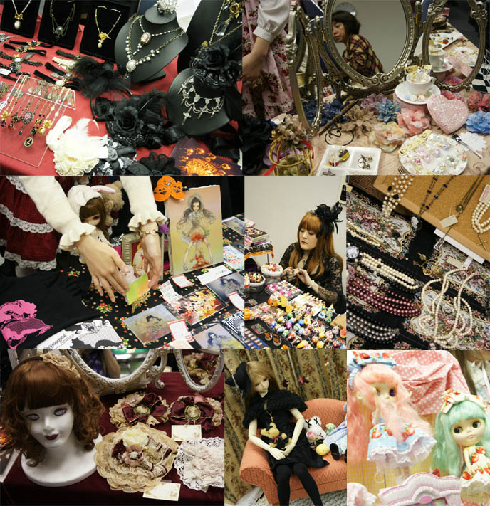 Alamode Market, Gothic Lolita shopping and small designer boutiques, presented by D's Valentine in Tokyo Japan. Sweet candy accessories, cute jewelry