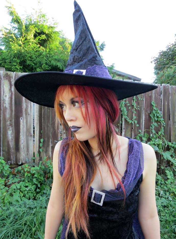 Elegant Evil Witch 2012 Halloween costume makeup Long velvet