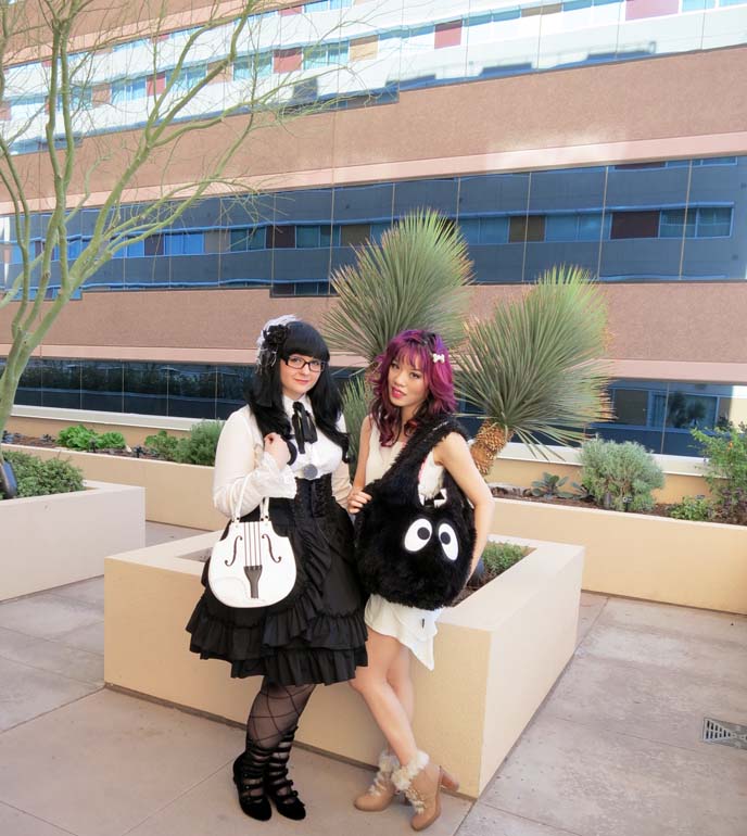 lolita outfit, cute japanese purse, gothic lolita girl, black white lolita dress