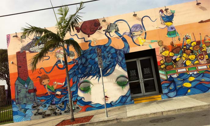 wynwood village mural, anime mural miami, wynwood village art, manga japanese murals, art deco weekend