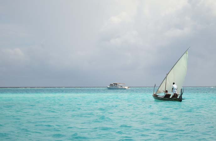 Maldives boat, dhoni, sailing