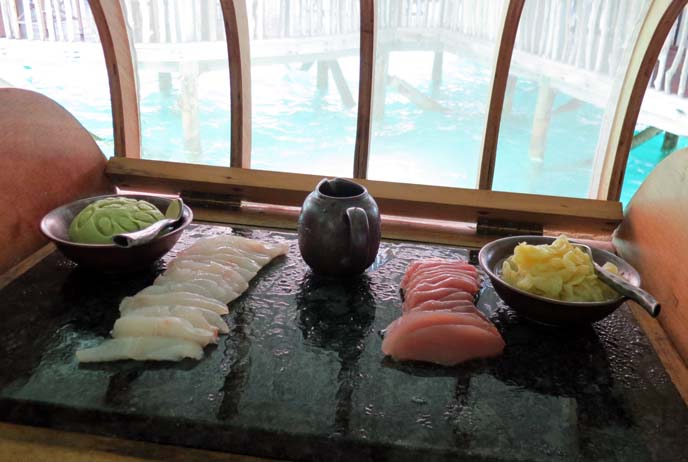 fresh sashimi, raw fish, japanese sushi