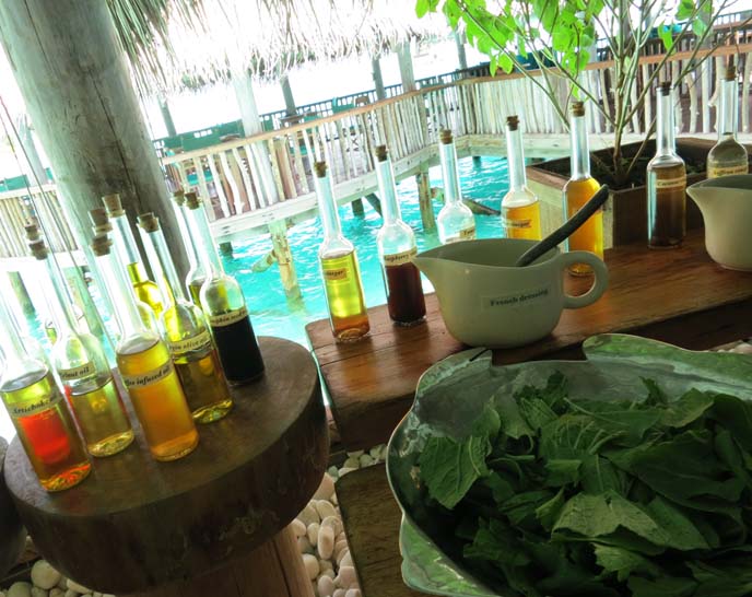 tropical salad bar, hotel resort restaurants