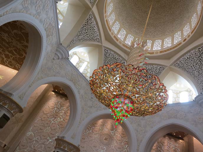 chandelier inside Sheikh Zayed Grand Mosque