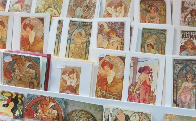 alphonse mucha postcards, art nouveau cards