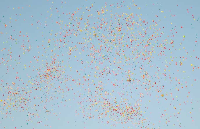 colorful balloons in sky