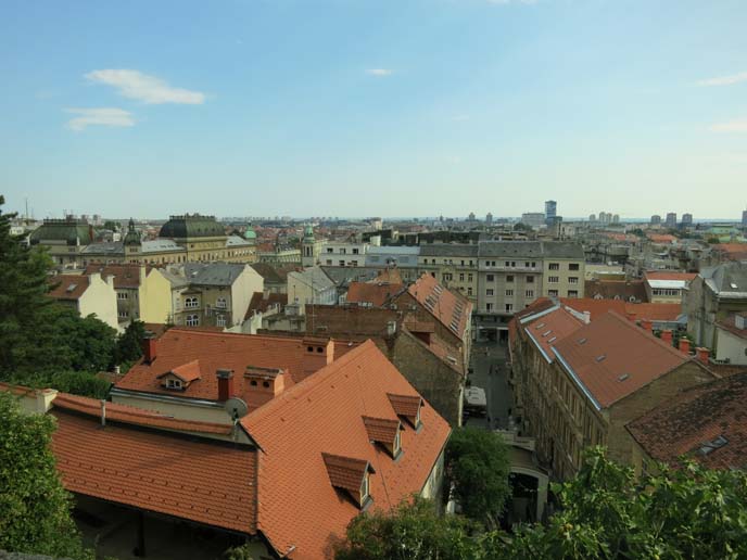 zagreb tram, funicular, city rooftops