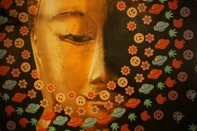 buddha rainbow mural