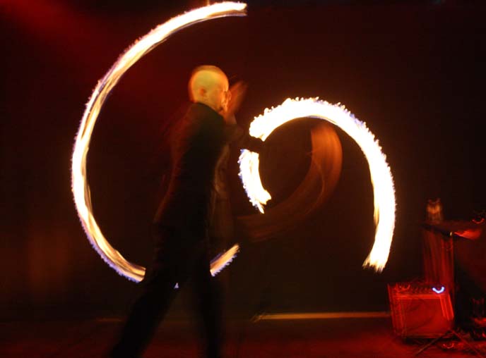 fire twirling, portland underground club