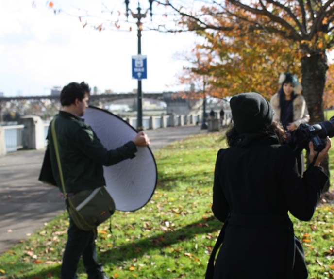 photographer reflector, taking pictures