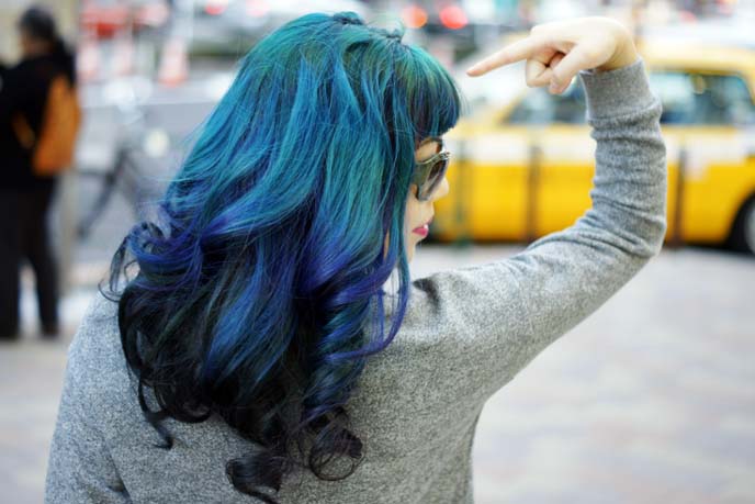 blue green ombre hair color