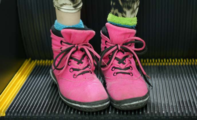 bright pink sneakers