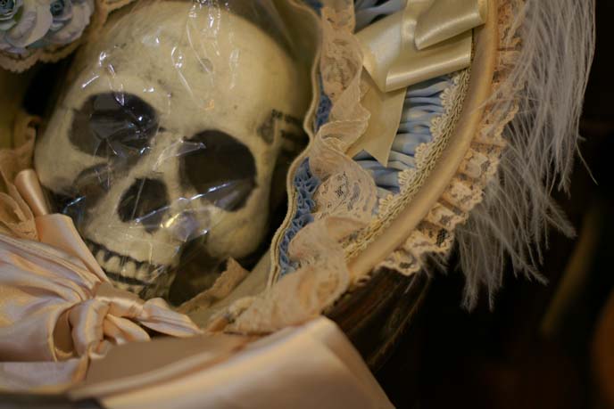 skull, victorian bonnet