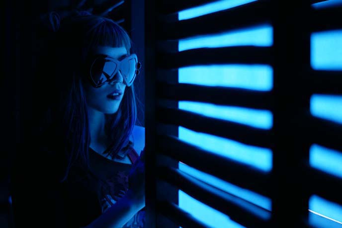 mamilla spa, blue lit portrait