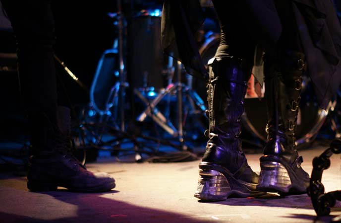 gothic boots on stage