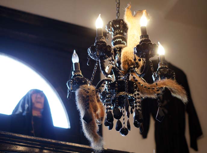 animal tail goth chandelier