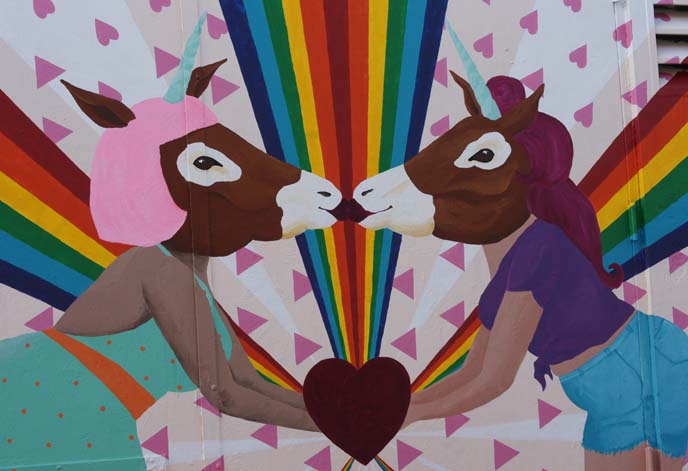 rainbow unicorn mural