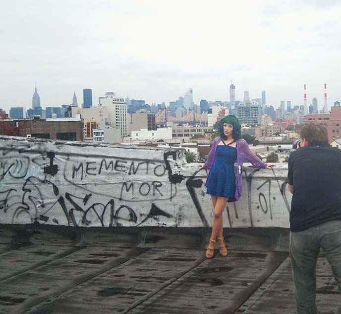 model photoshoot, new york rooftop