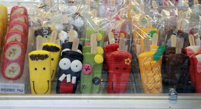 cute face decorated popsicles