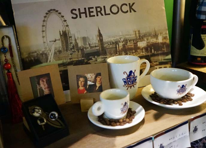 bbc sherlock cups, postcards