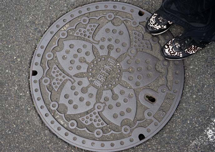 japanese flower manhole covers