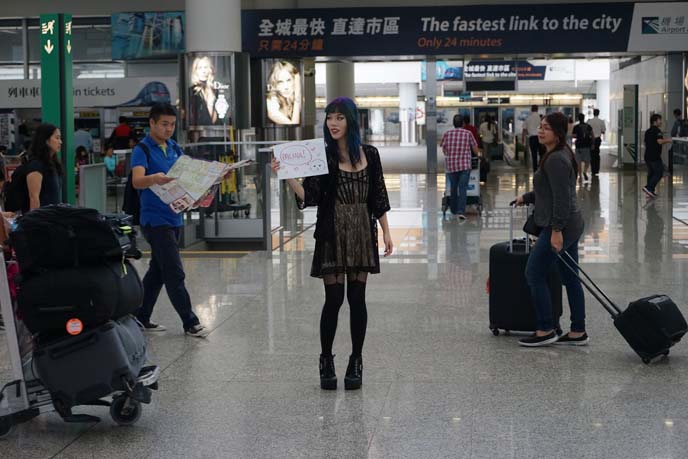 waiting hong kong airport arrivals