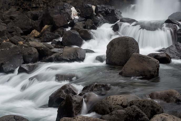 waterfall on rocks iceland