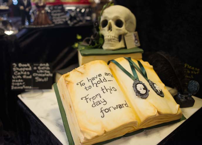 goth decorated skull cake