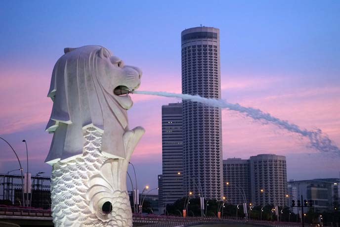 singapore merlion sunrise