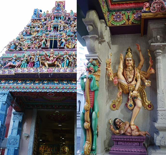 colorful hindu temple statues singapore