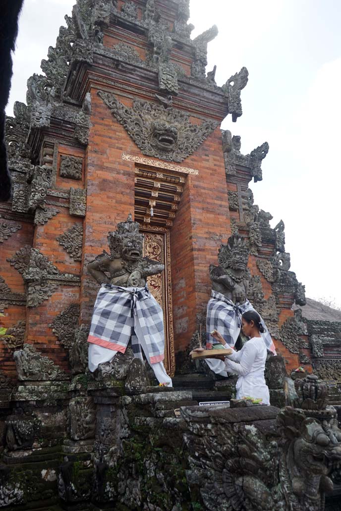 offerings at temple altar, ubud