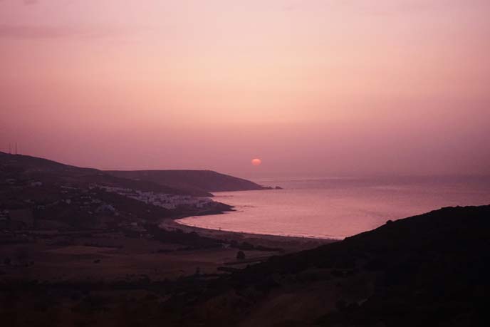 morocco pink sunset, red sky