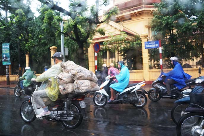 riding vietnam motorcycles in rain