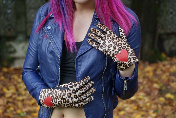 blue studded biker leather jacket