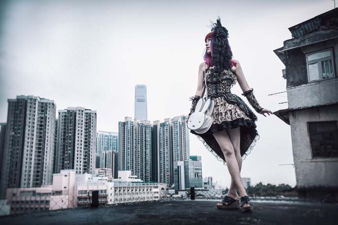 hong kong rooftop fashion photoshoot