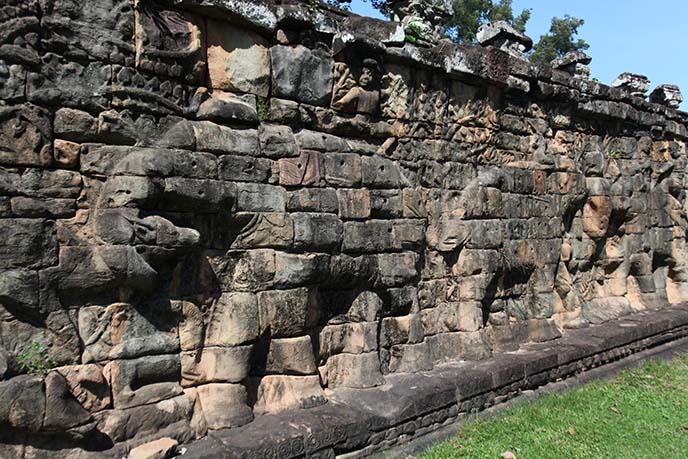 elephant wall carving cambodia