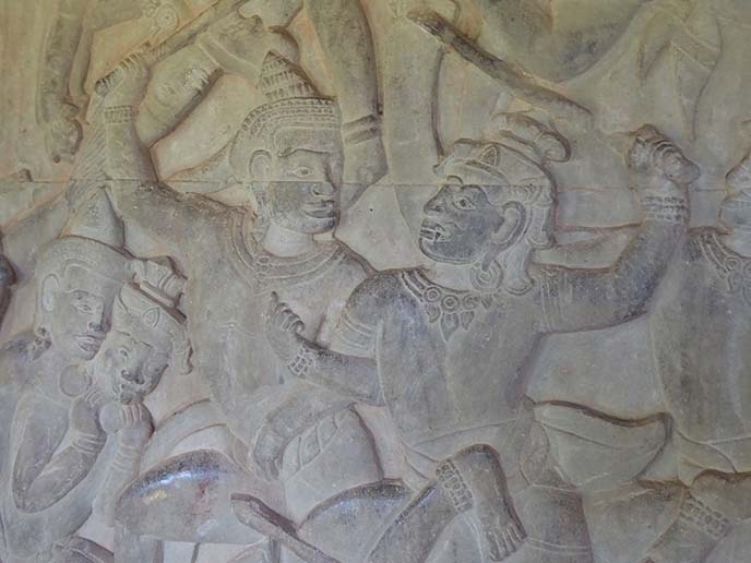 ramayana bas relief, cambodia art