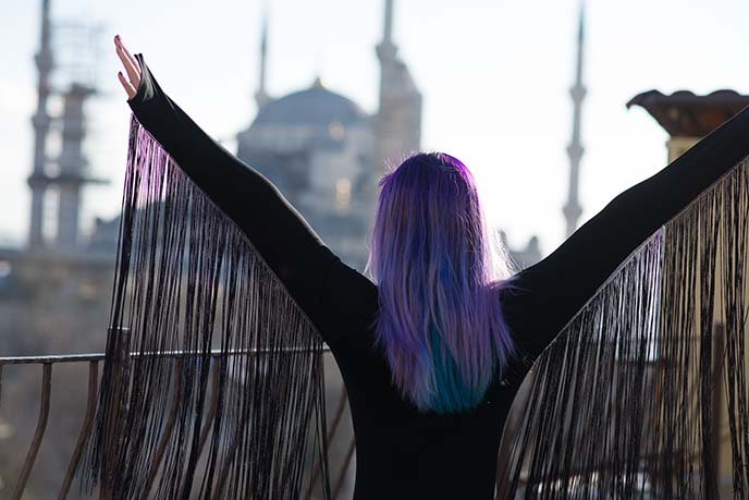 purple blue pastel haircolor