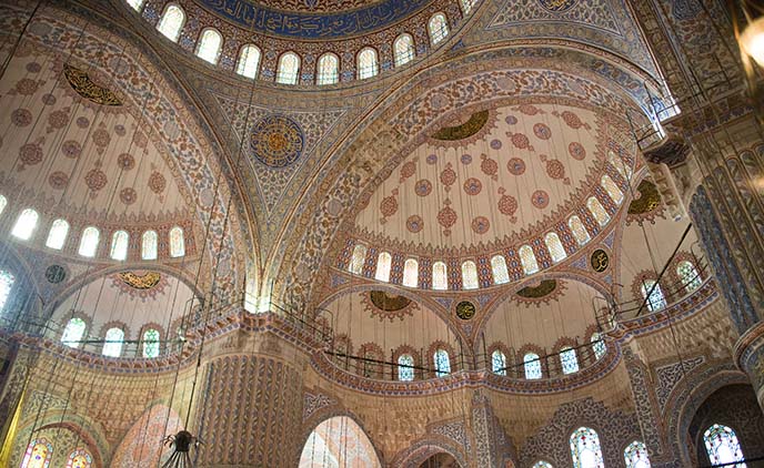 interior ceiling blue mosque