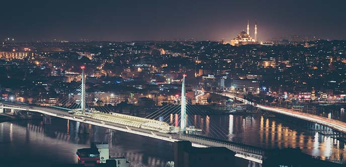 galata tower view istanbul night