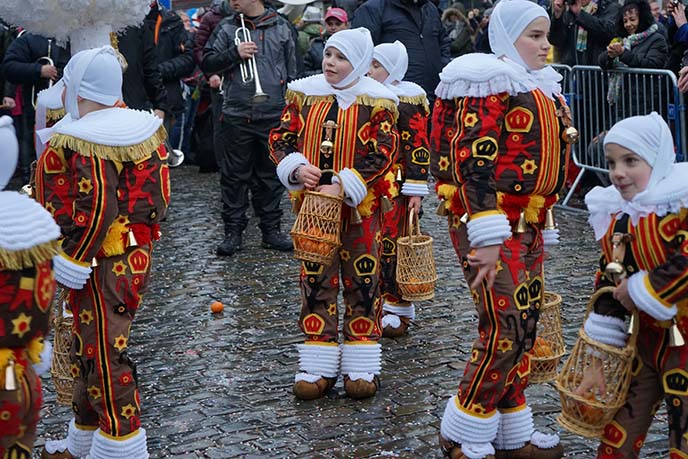 young gilles parade binche carnival