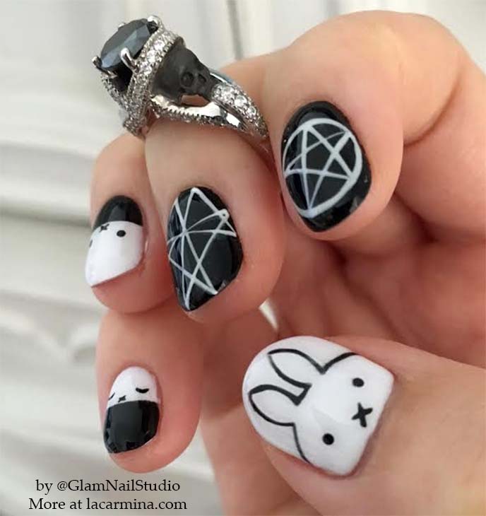 miffy cute bunny nails, nail art design