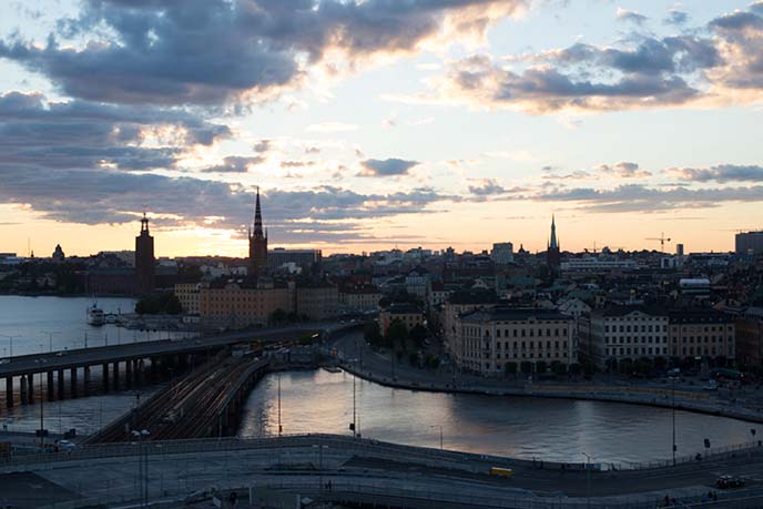 sunset stockholm silhouette city