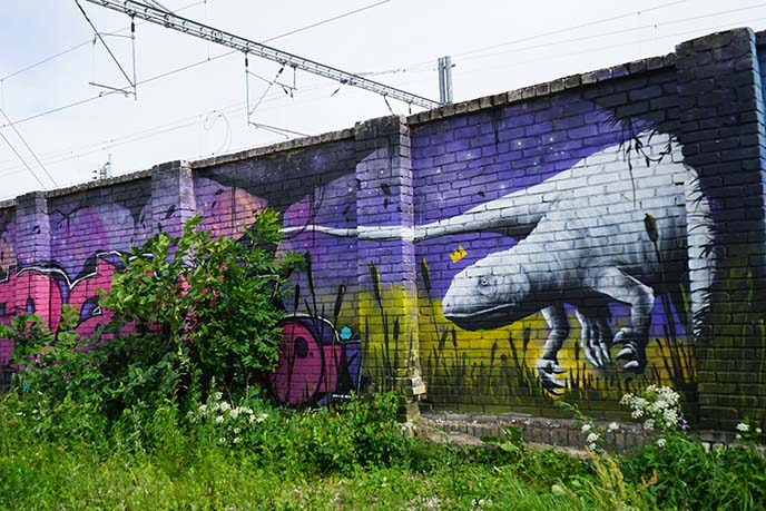 dinosaur mural painting