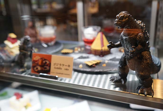 godzilla cake, theme menu, dessert