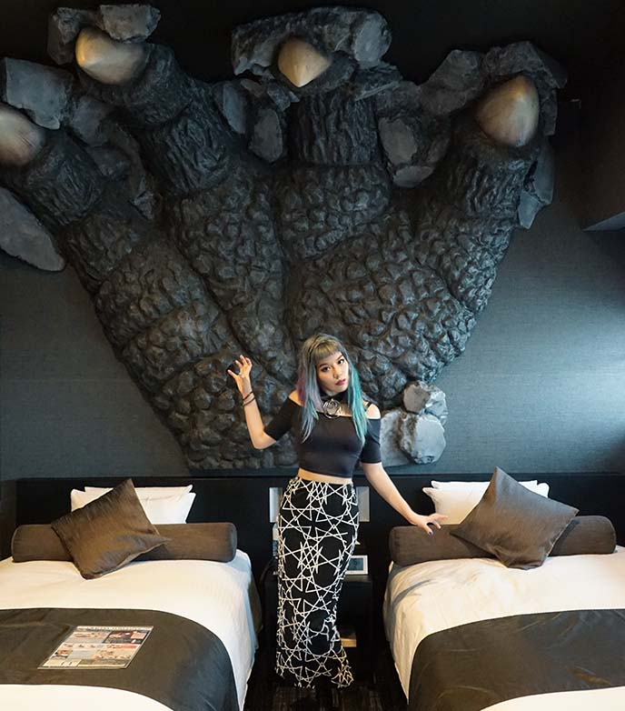 big hand godzilla hotel rooms gracery