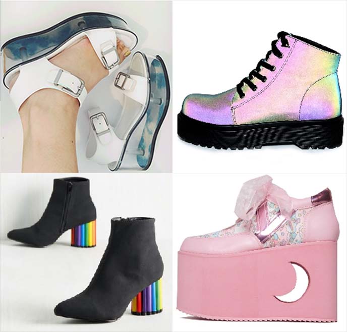 yru shoes rainbow platforms sanrio